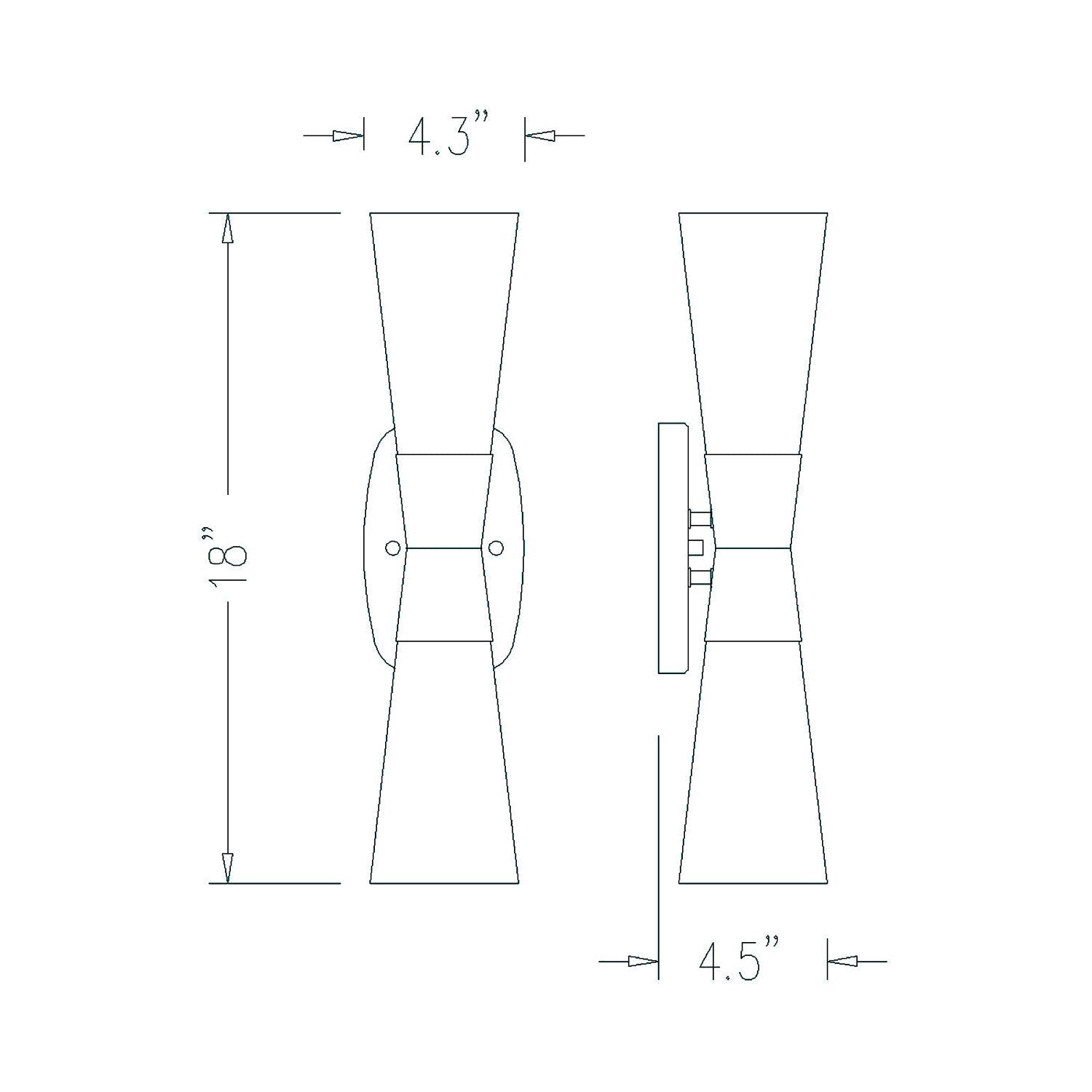 Emrys Wall Light - line drawing.