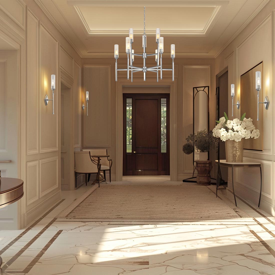 Esme Chandelier in hallway.