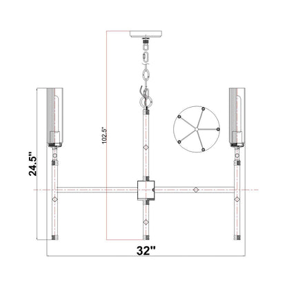 Esme Chandelier - line drawing.