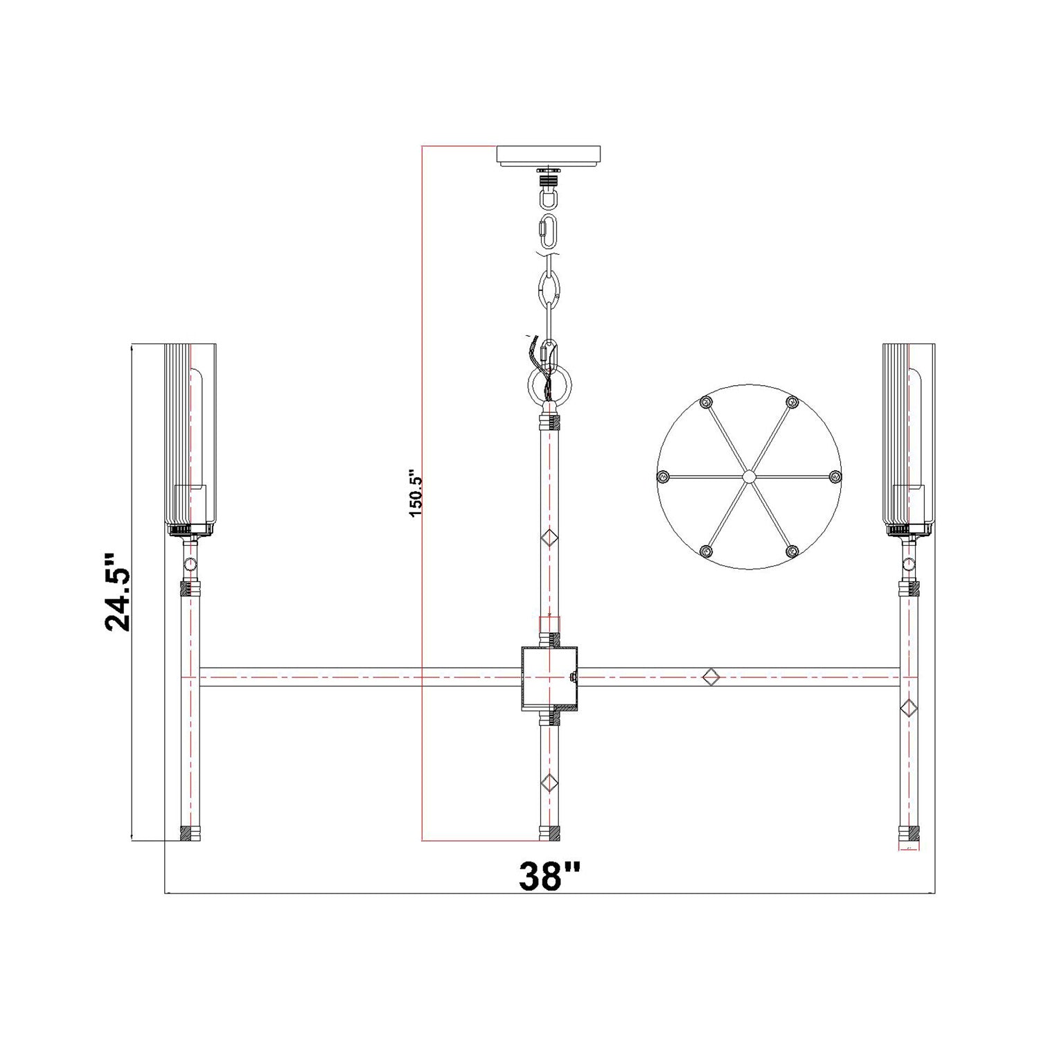 Esme Chandelier - line drawing.