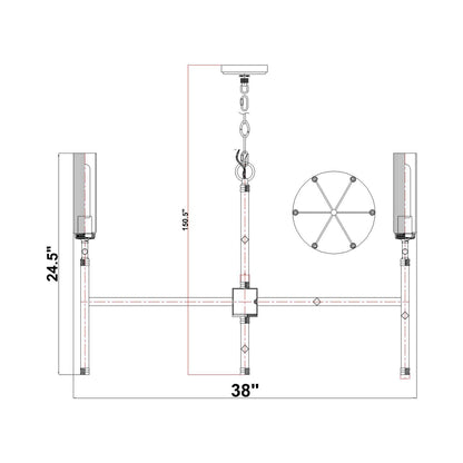 Esme Chandelier - line drawing.