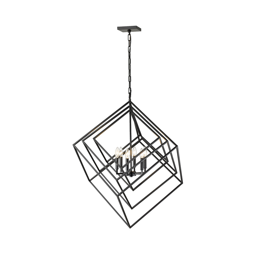 Euclid Chandelier in Matte Black (6-Light).