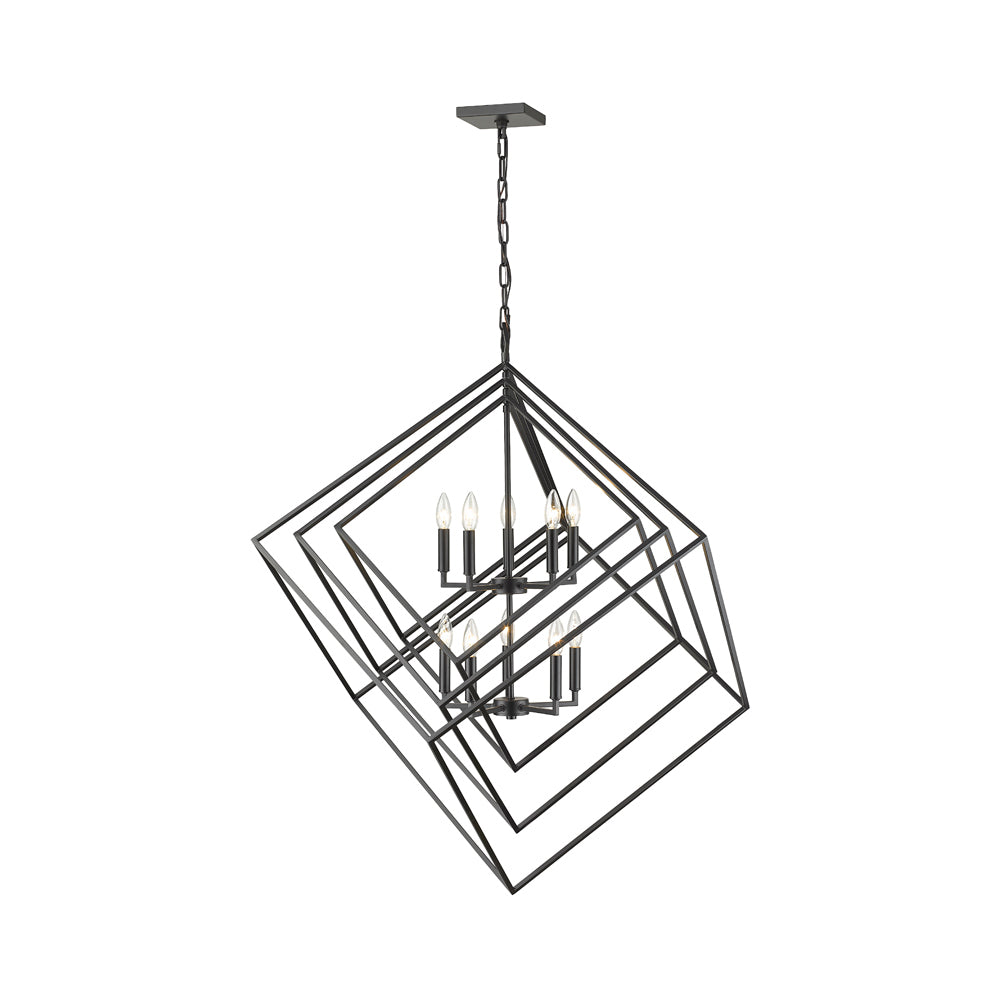 Euclid Chandelier in Matte Black (10-Light).