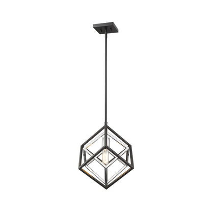 Euclid Pendant Light in Chrome/Matte Black.