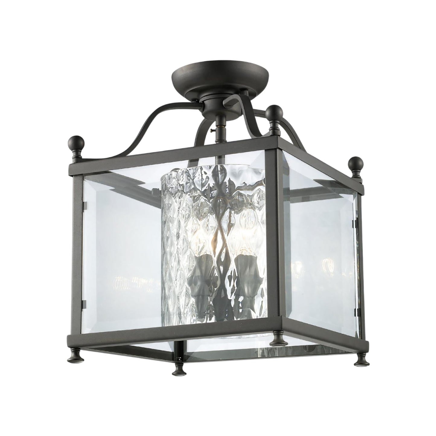 Fairview Semi Flush Mount Ceiling Light in Bronze (11-Inch).
