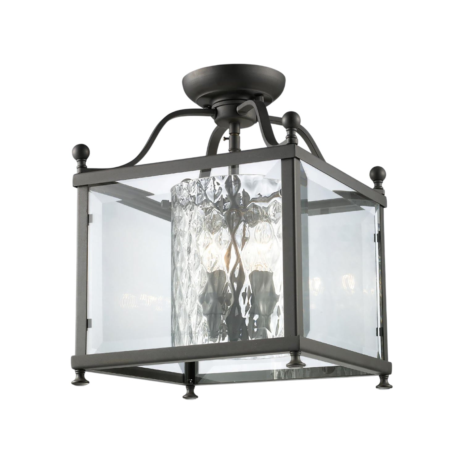 Fairview Semi Flush Mount Ceiling Light in Bronze (11-Inch).