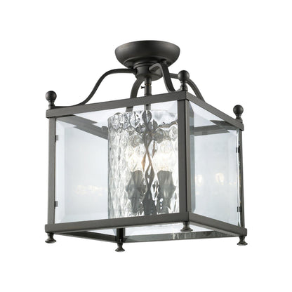 Fairview Semi Flush Mount Ceiling Light in Bronze (11-Inch).