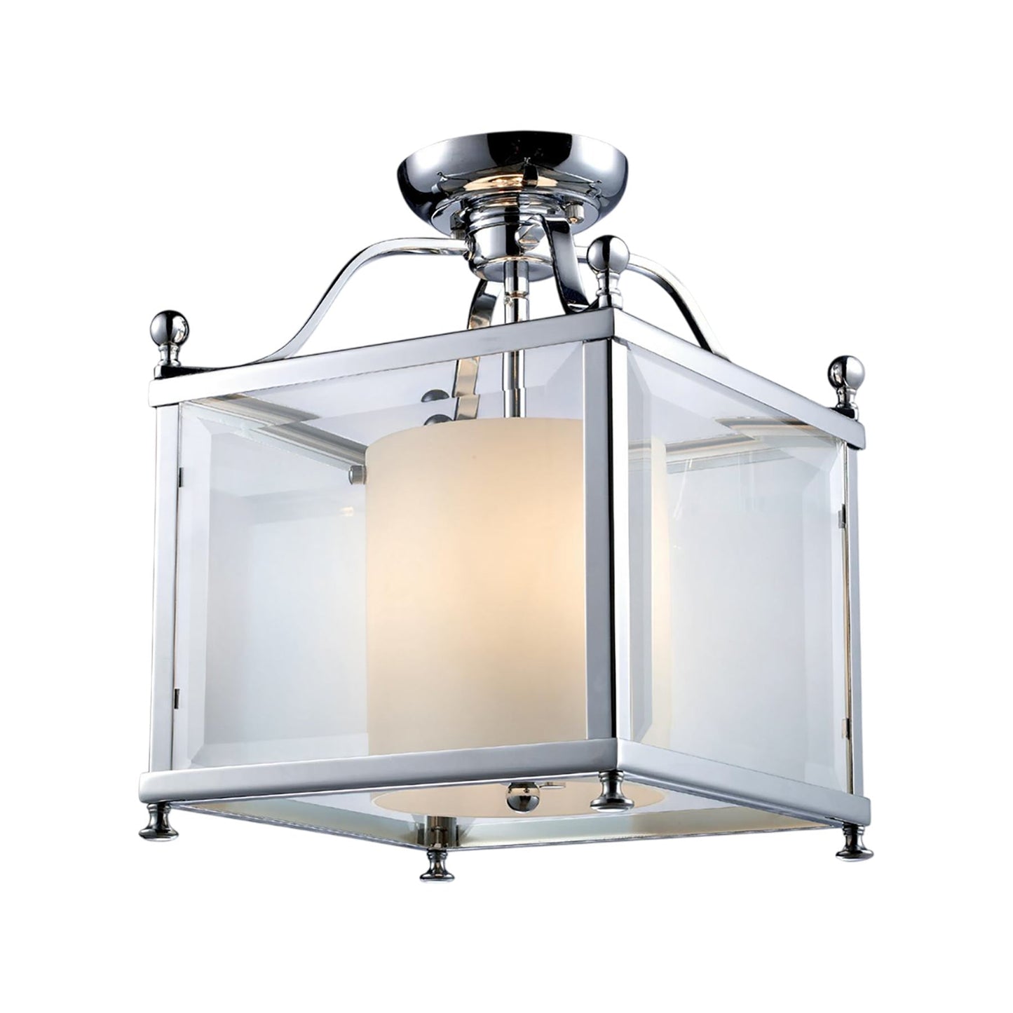 Fairview Semi Flush Mount Ceiling Light in Chrome (11-Inch).