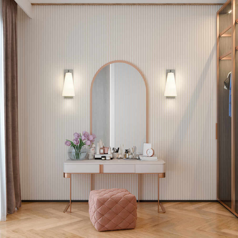 Farrell Bath Vanity Light in walk-in closet.