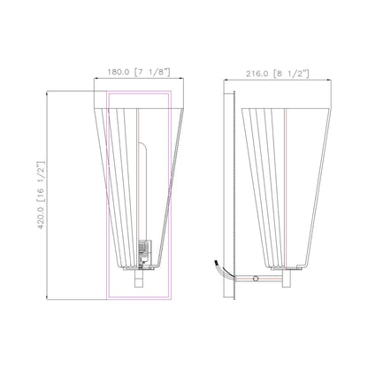 Farrell Bath Vanity Light - line drawing.
