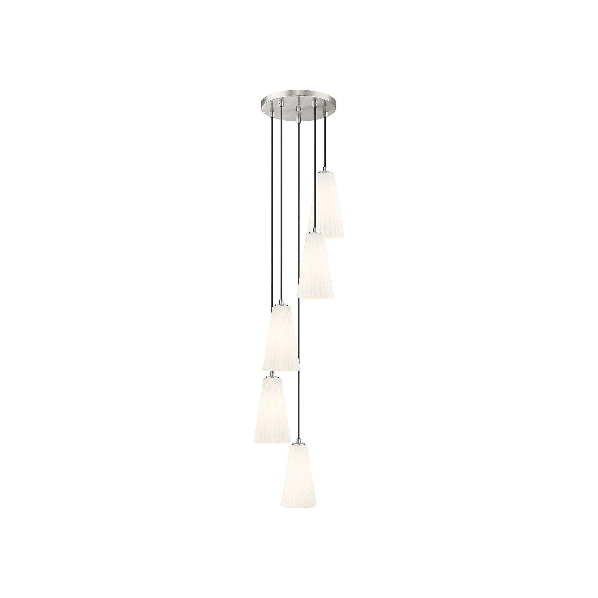 Farrell Chandelier in Brushed Nickel (5-Light/11-Inch).
