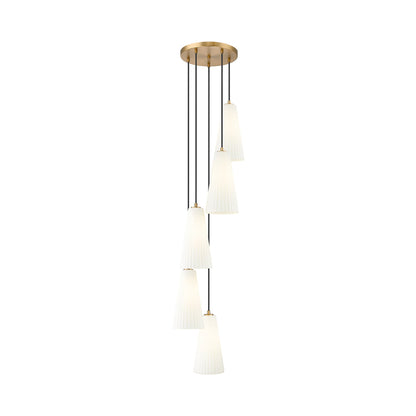 Farrell Chandelier in Modern Gold (5-Light/13.75-Inch).