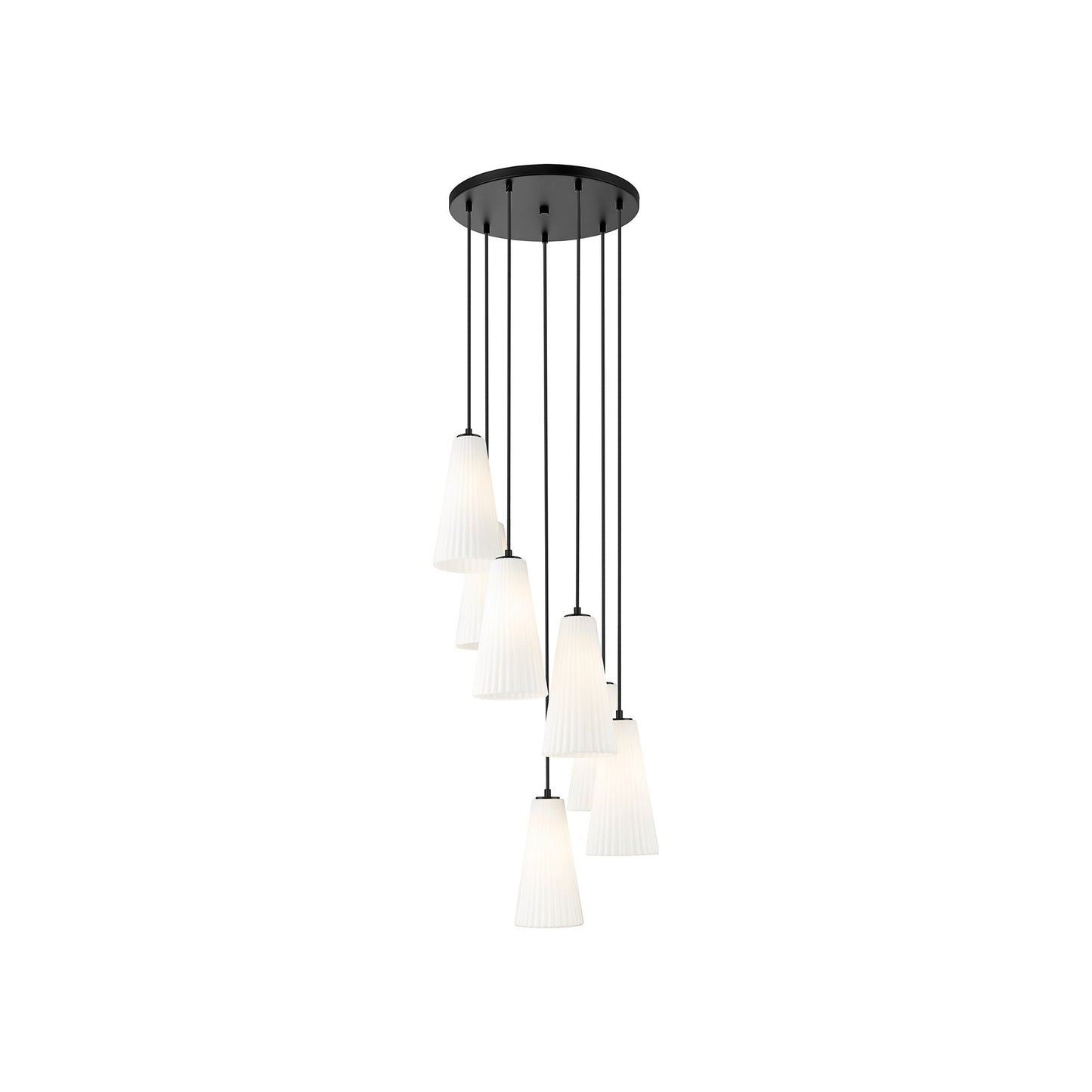 Farrell Chandelier in Matte Black (7-Light/11-Inch).