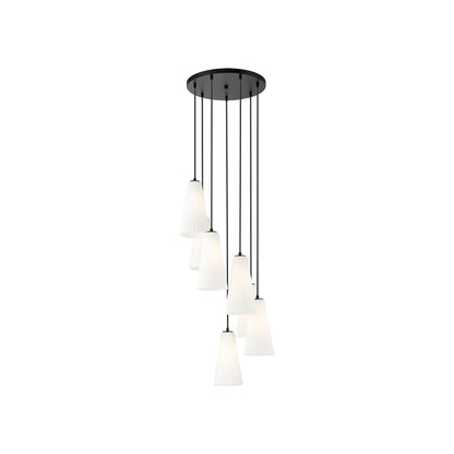 Farrell Chandelier in Matte Black (7-Light/11-Inch).
