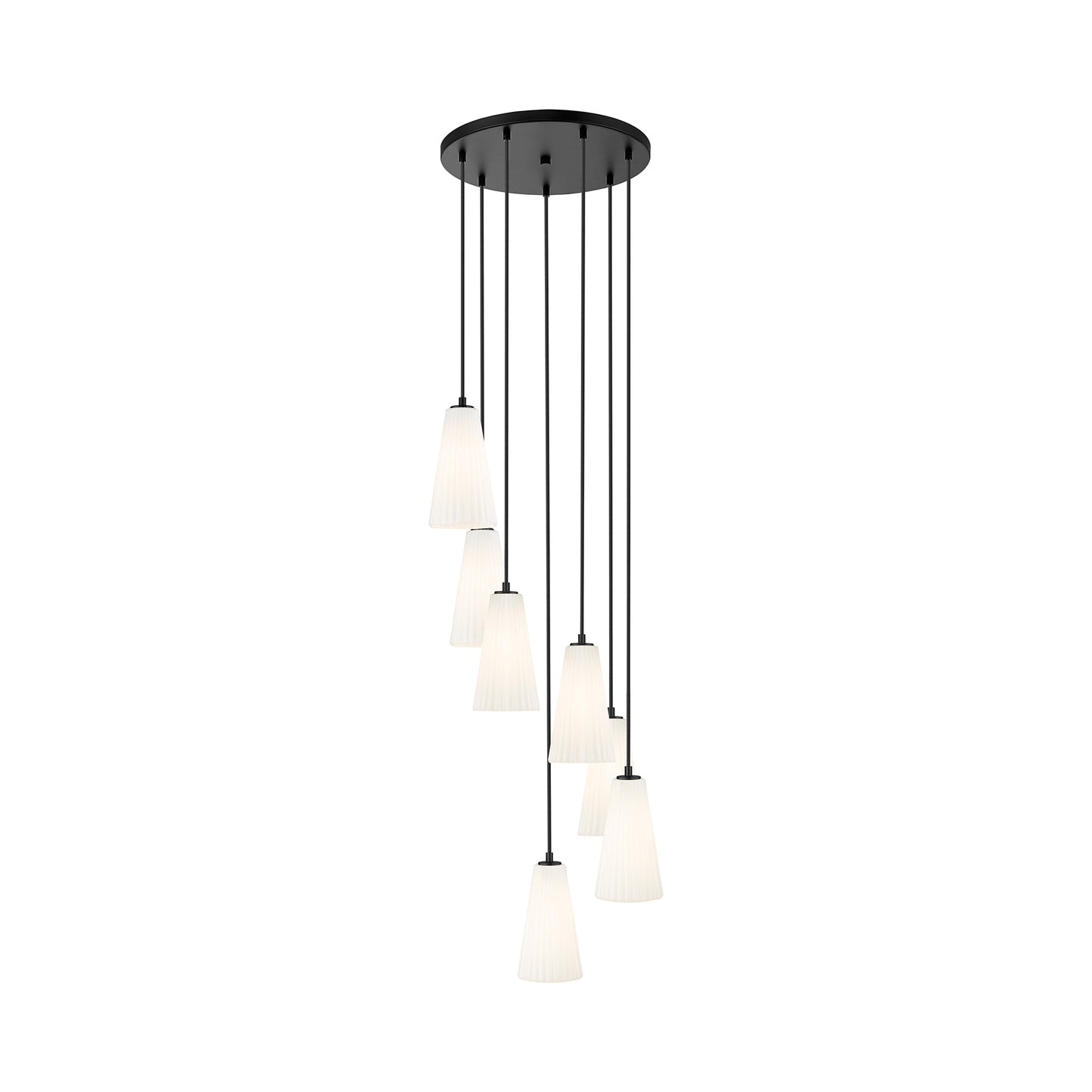 Farrell Chandelier in Matte Black (7-Light/13.75-Inch).