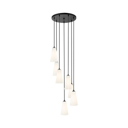Farrell Chandelier in Matte Black (7-Light/13.75-Inch).