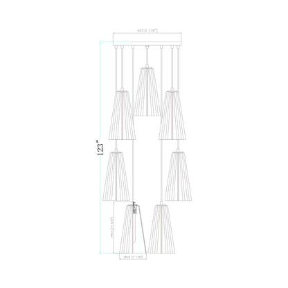 Farrell Chandelier - line drawing.