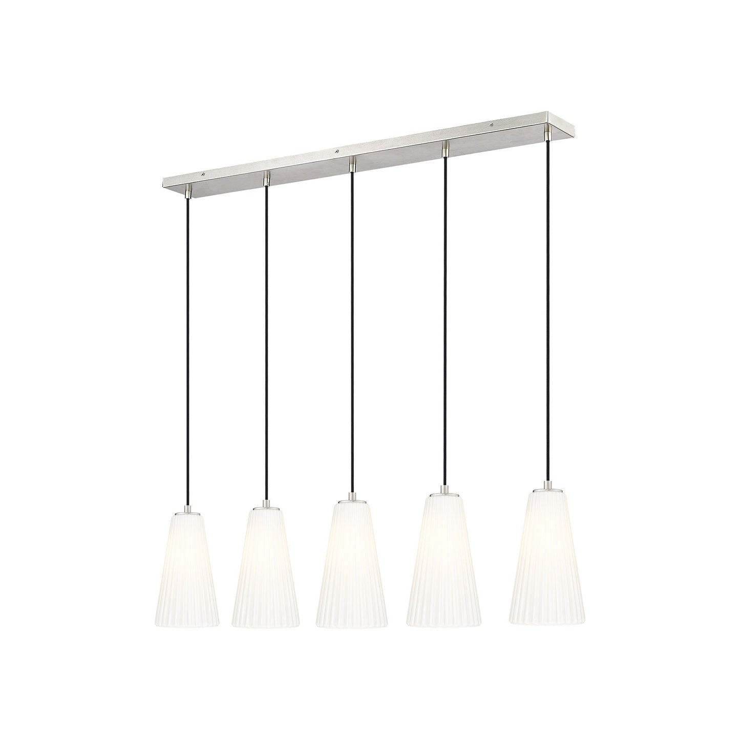 Farrell Linear Chandelier in Brushed Nickel (5-Light/11-Inch).