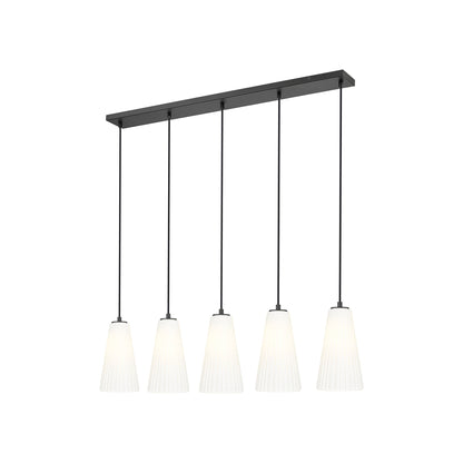 Farrell Linear Chandelier in Matte Black (5-Light/11-Inch).