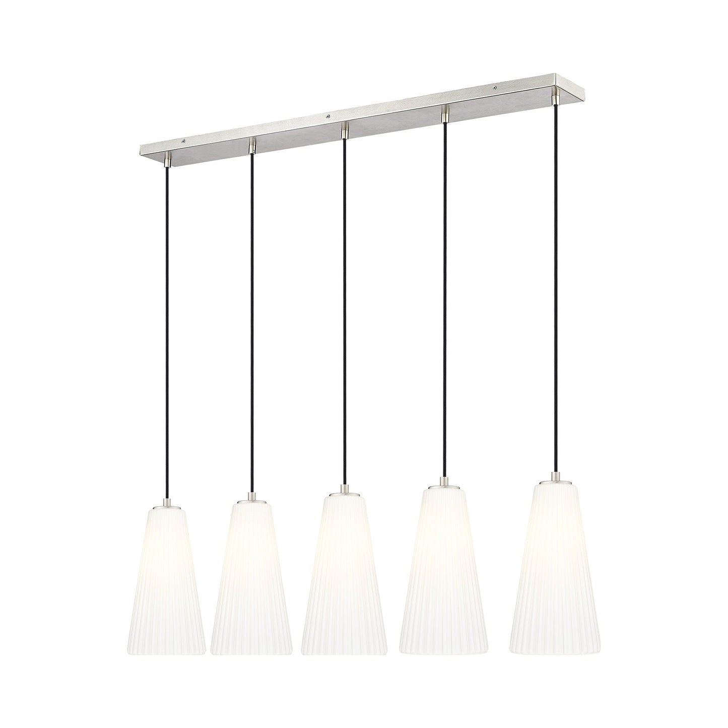 Farrell Linear Chandelier in Brushed Nickel (5-Light/13.75-Inch).