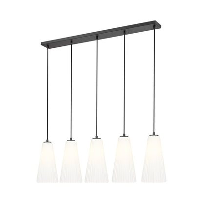 Farrell Linear Chandelier in Matte Black (5-Light/13.75-Inch).