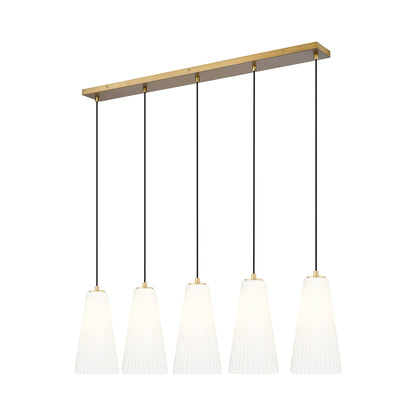 Farrell Linear Chandelier in Modern Gold (5-Light/13.75-Inch).