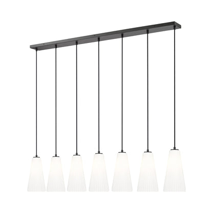 Farrell Linear Chandelier in Matte Black (7-Light/13.75-Inch).