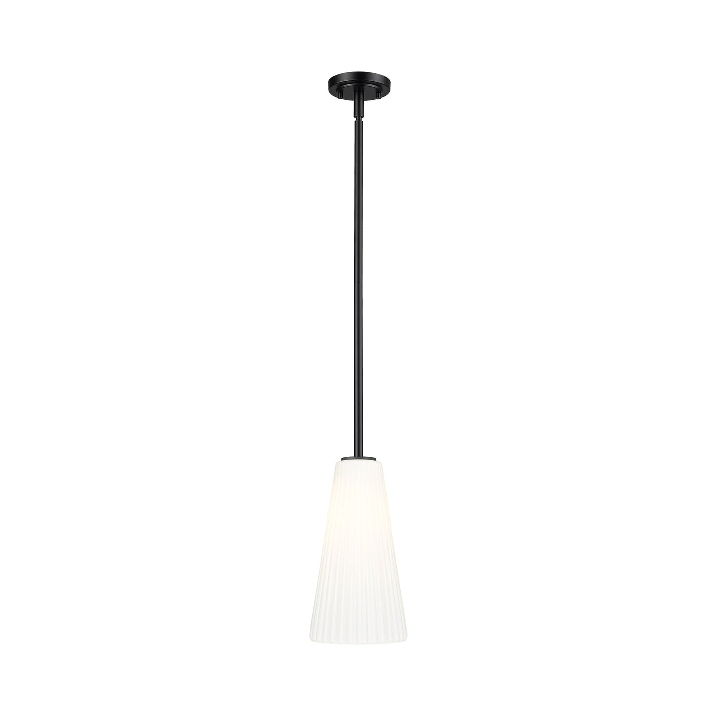 Farrell Pendant Light in Matte Black (Rod Included/13.63-Inch).