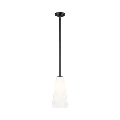 Farrell Pendant Light in Matte Black (Rod Included/13.63-Inch).