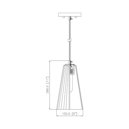 Farrell Pendant Light - line drawing.