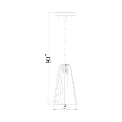 Farrell Pendant Light - line drawing.