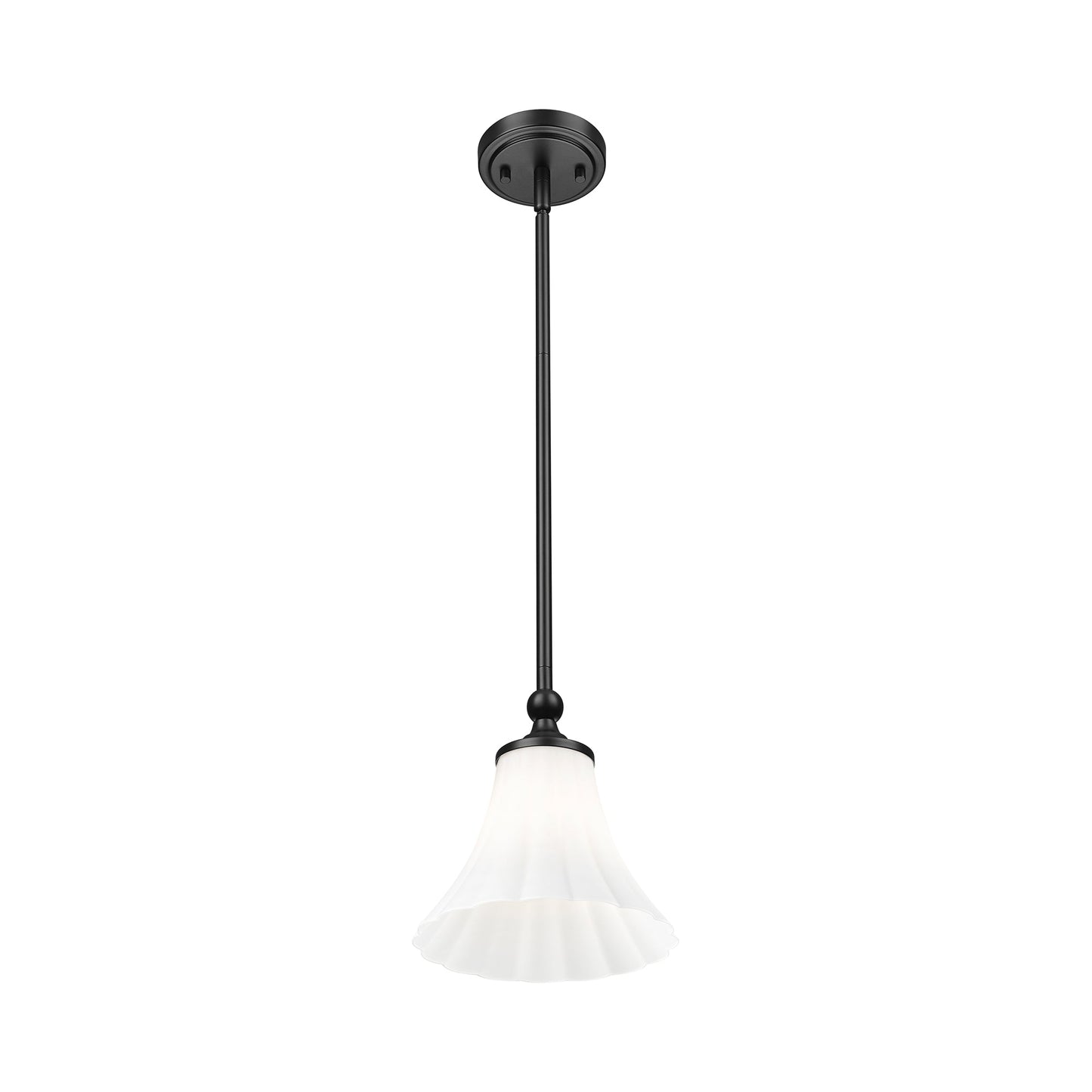 Fleur Pendant Light in Matte Black (8-Inch).