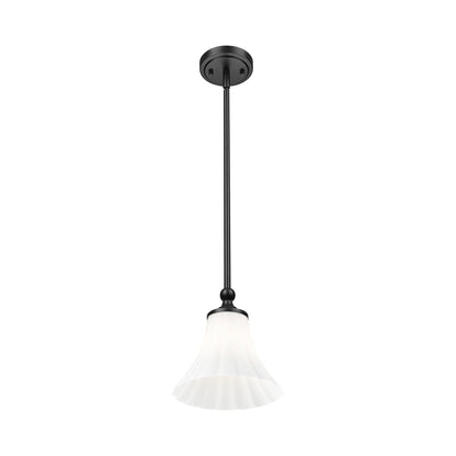 Fleur Pendant Light in Matte Black (8-Inch).