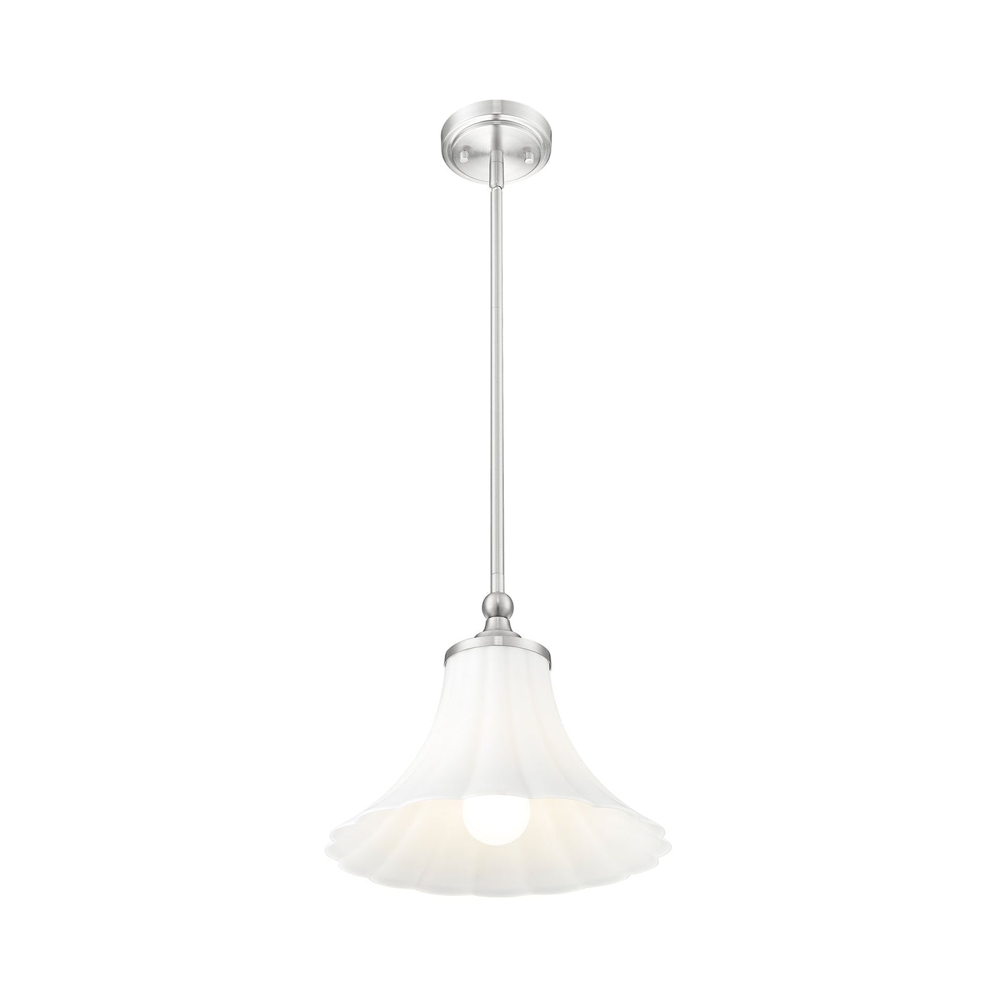 Fleur Pendant Light in Brushed Nickel (12-Inch).