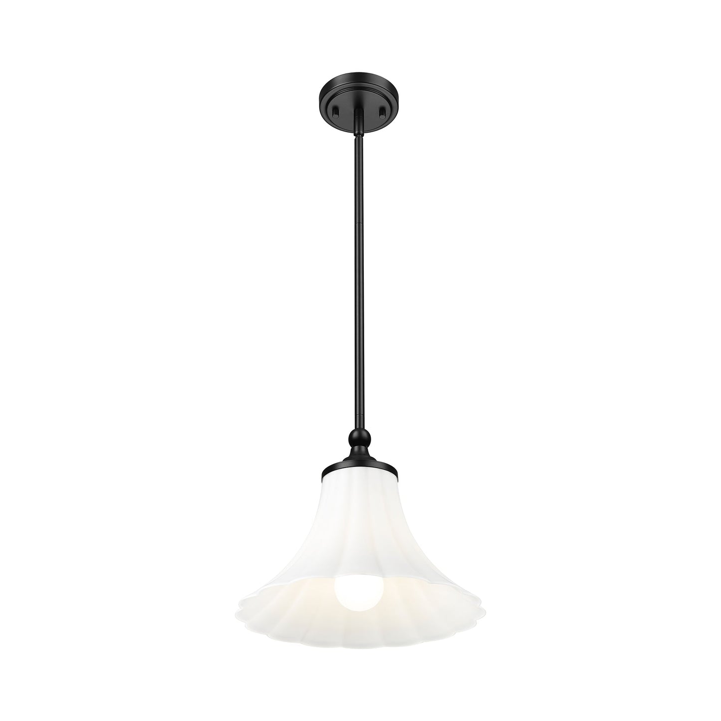 Fleur Pendant Light in Matte Black (12-Inch).