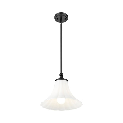 Fleur Pendant Light in Matte Black (12-Inch).