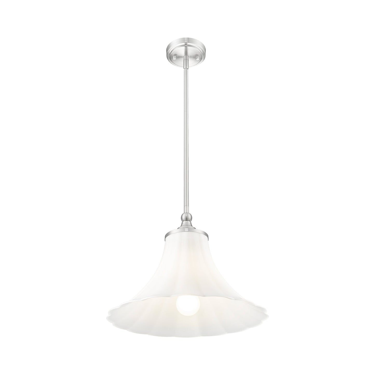 Fleur Pendant Light in Brushed Nickel (16-Inch).