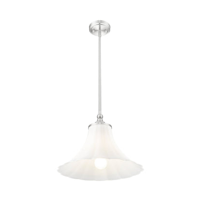 Fleur Pendant Light in Brushed Nickel (16-Inch).