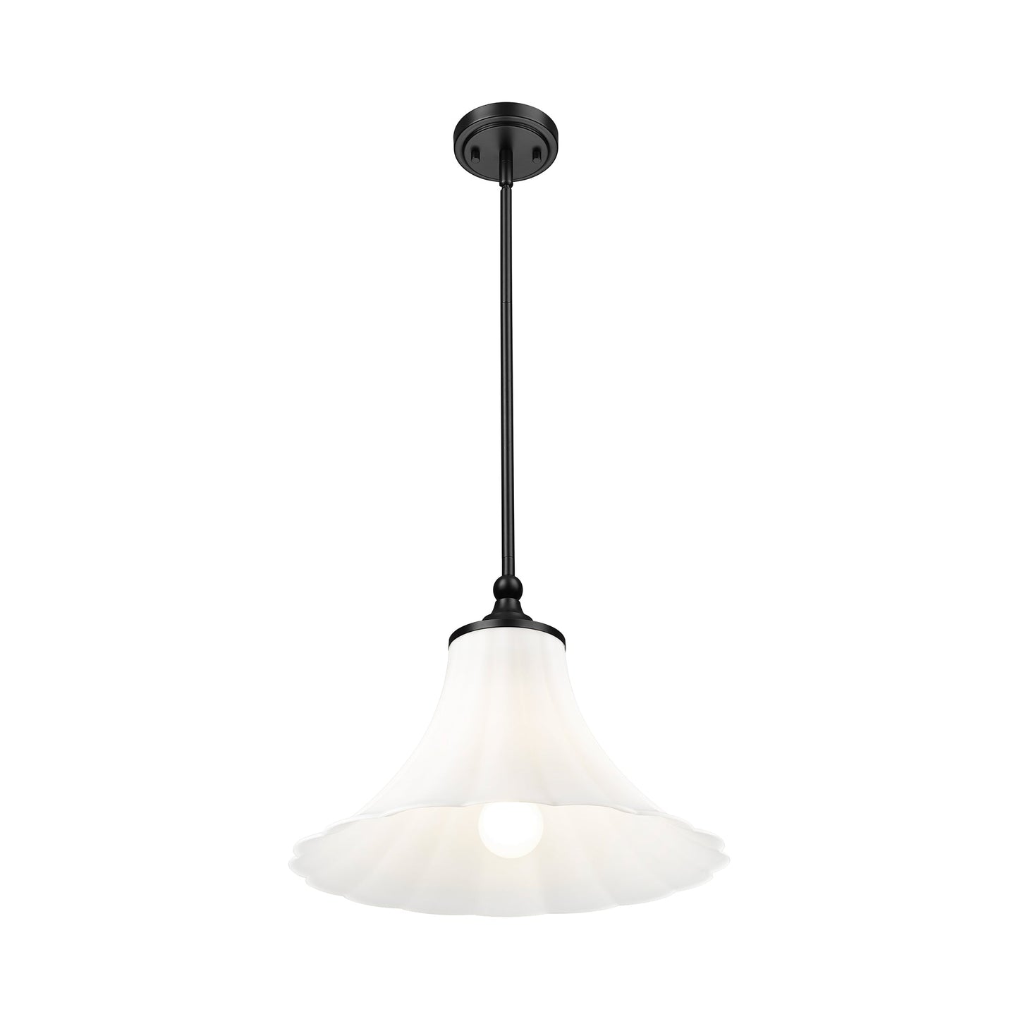 Fleur Pendant Light in Matte Black (16-Inch).