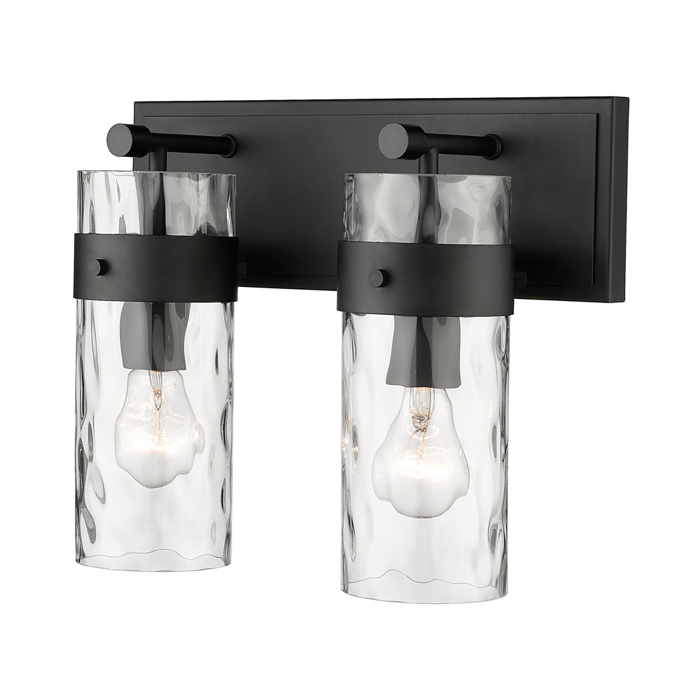 Fontaine Bath Vanity Light in Matte Black (2-Light).