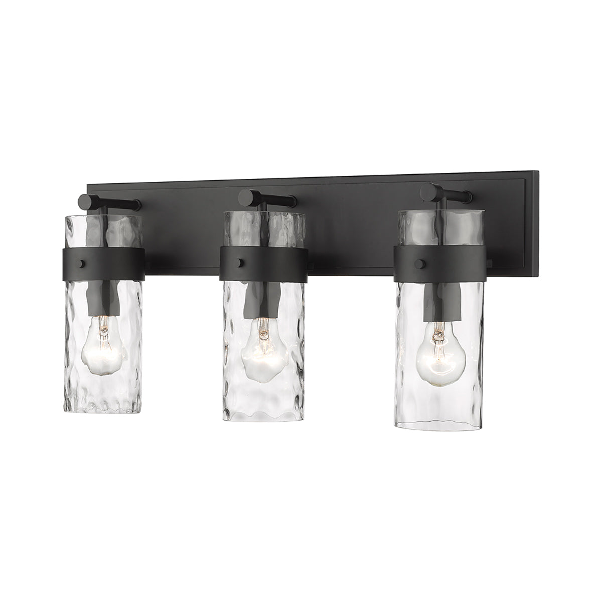 Fontaine Bath Vanity Light in Matte Black (3-Light).