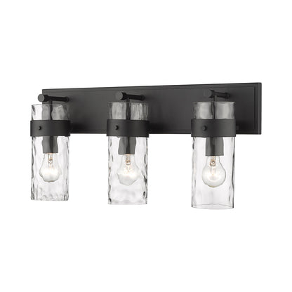 Fontaine Bath Vanity Light in Matte Black (3-Light).