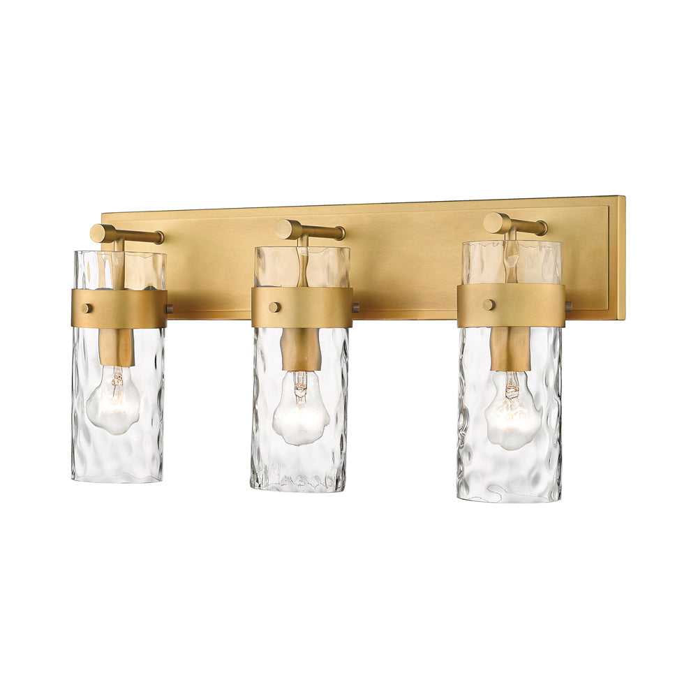 Fontaine Bath Vanity Light in Rubbed Brass (3-Light).