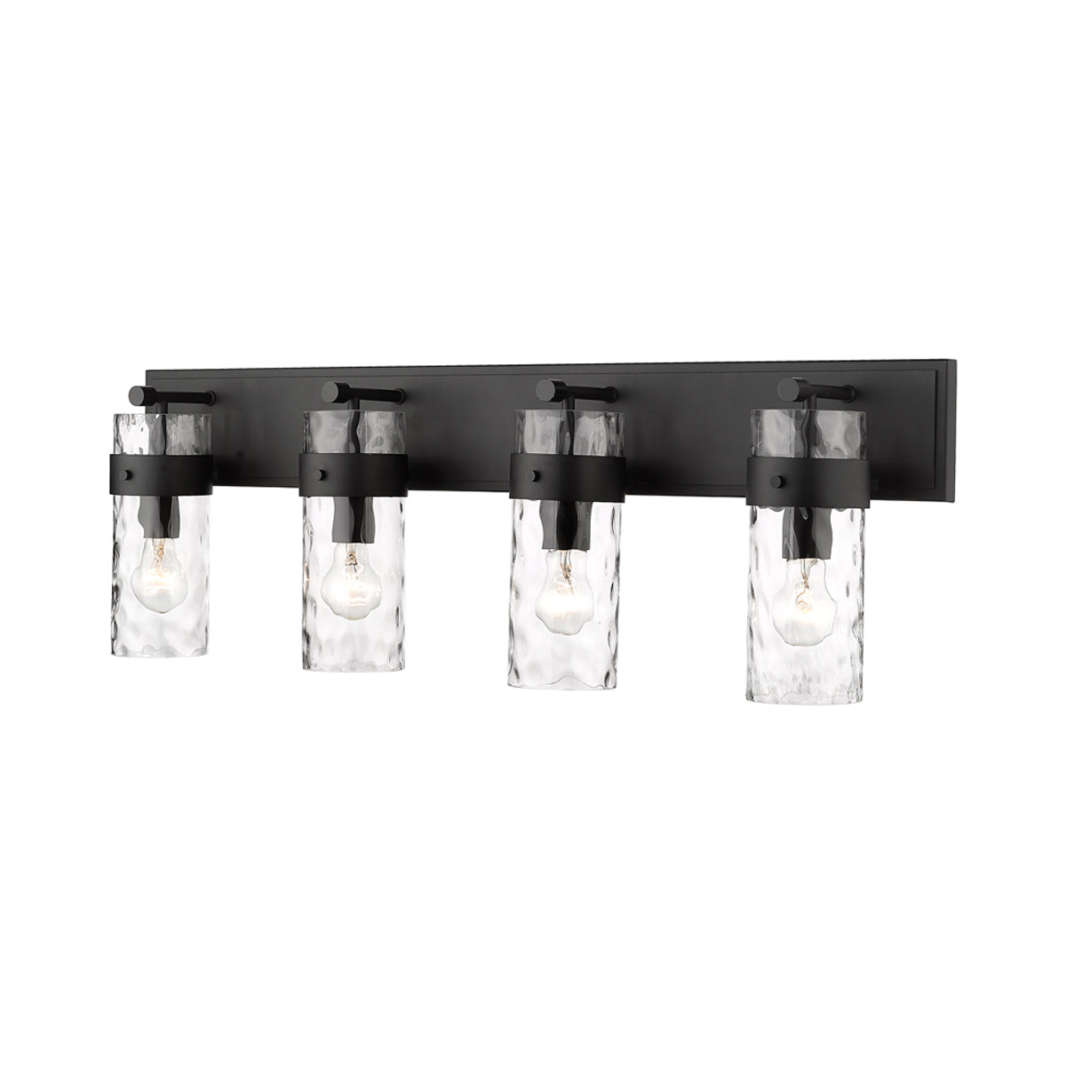 Fontaine Bath Vanity Light in Matte Black (4-Light).