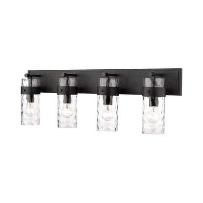 Fontaine Bath Vanity Light in Matte Black (4-Light).