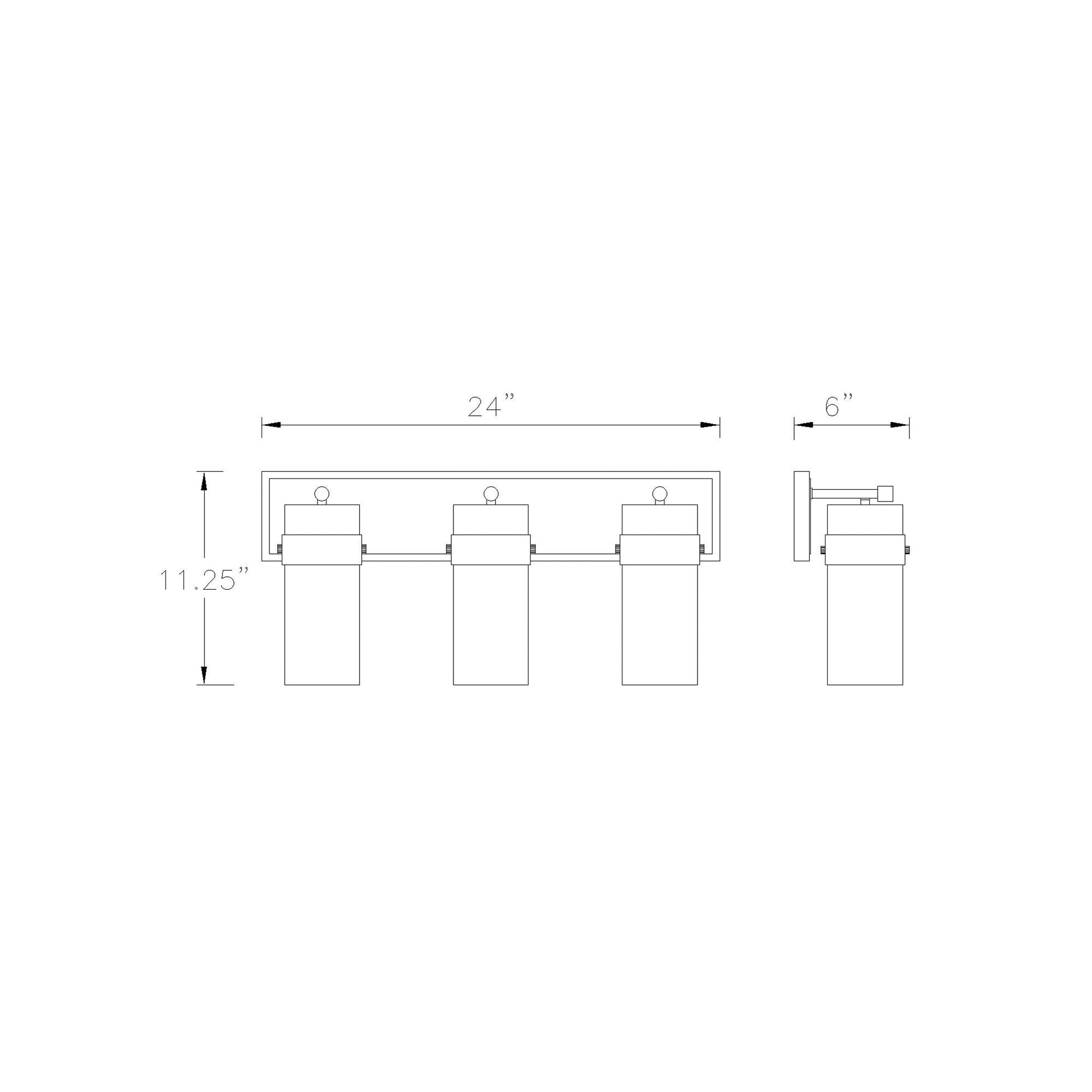 Fontaine Bath Vanity Light - line drawing.