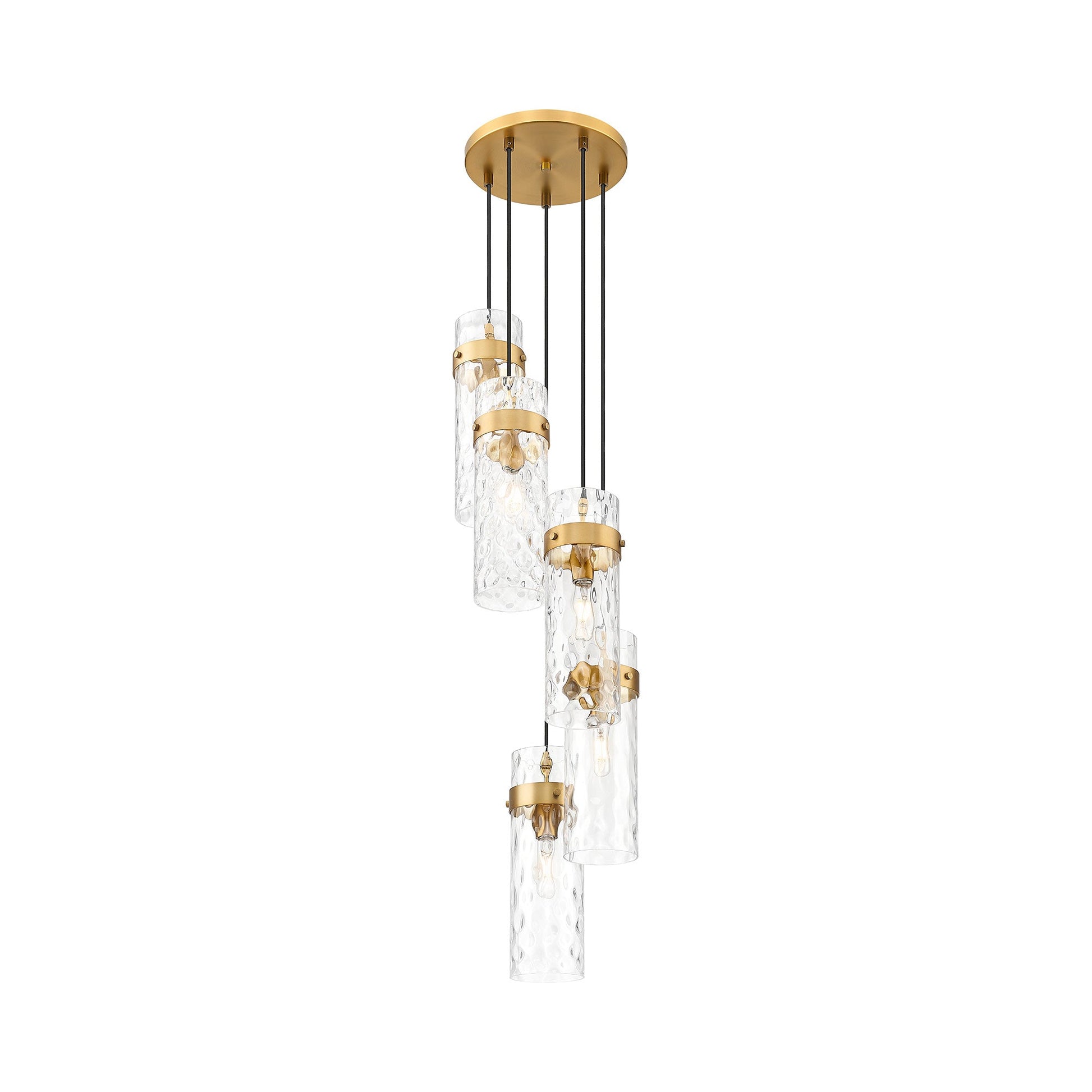 Fontaine Chandelier in Rubbed Brass (5-Light).