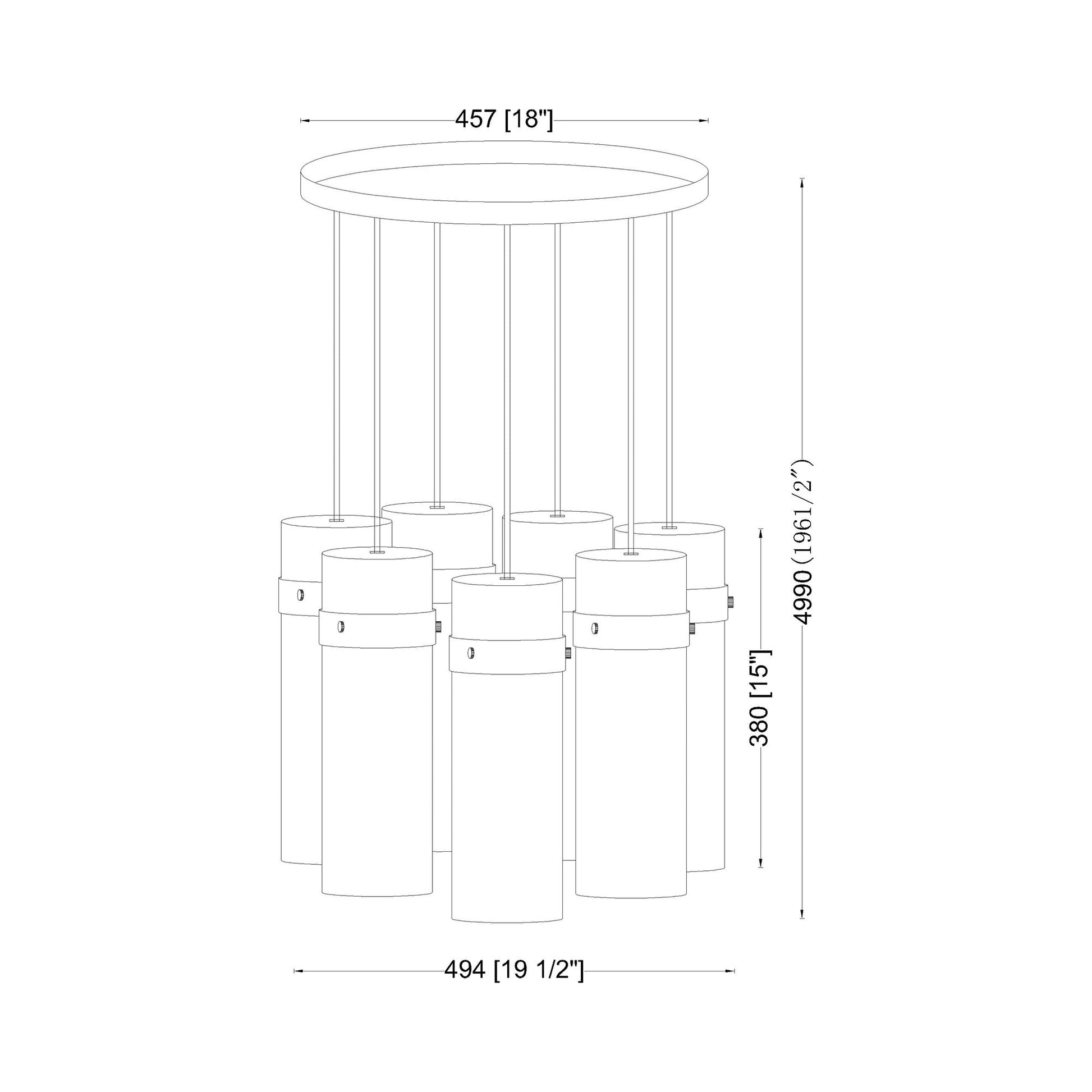 Fontaine Chandelier - line drawing.