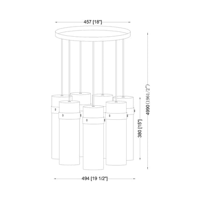Fontaine Chandelier - line drawing.