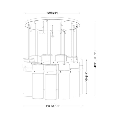 Fontaine Chandelier - line drawing.